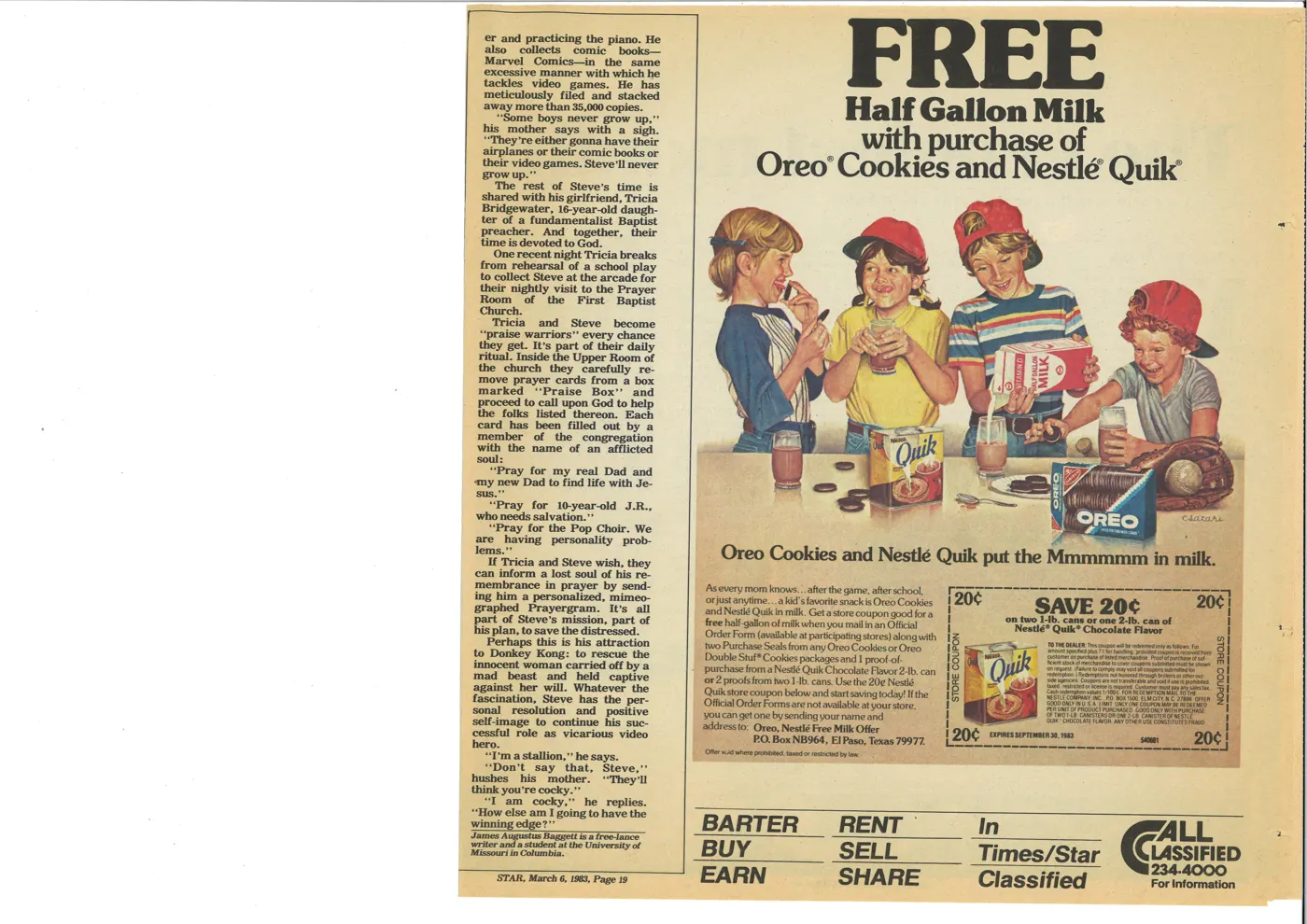 Page 19 of the March 6, 1983 Star Magazine, the end of 